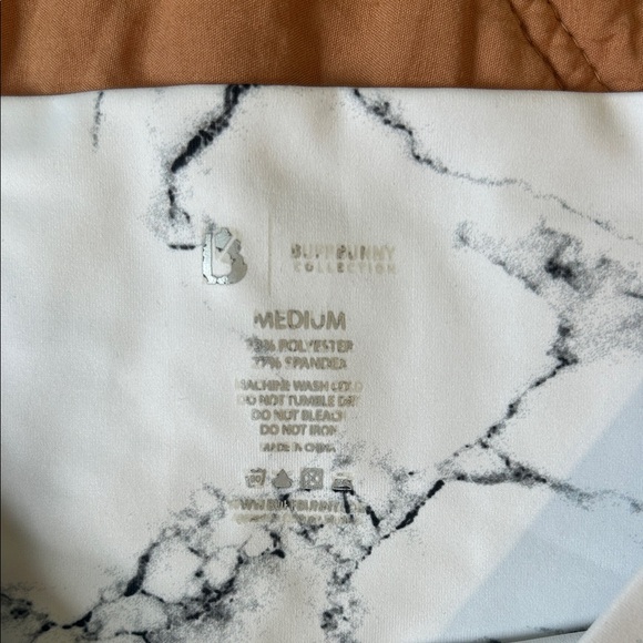 BuffBunny White Marble Athletic Shorts - Picture 2 of 4